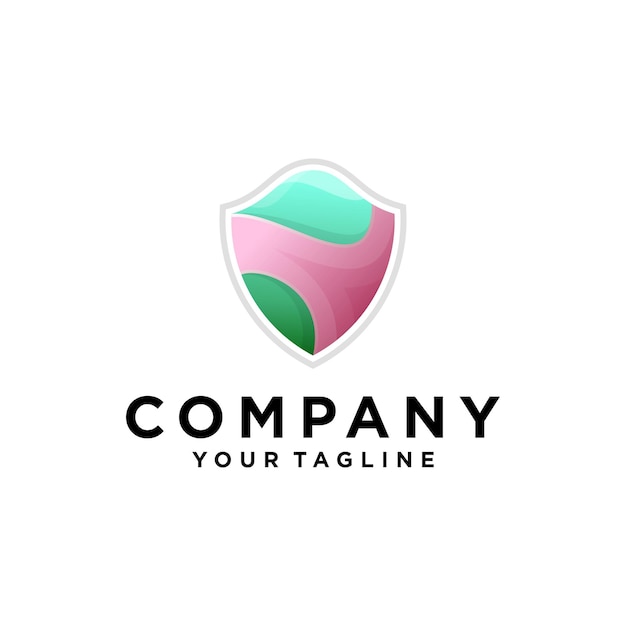 Vector colorful shield logo design