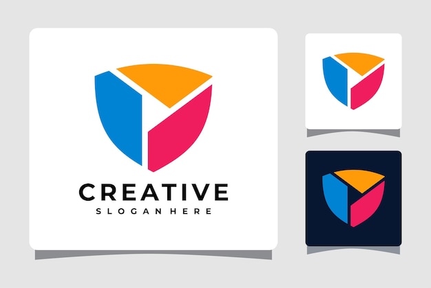 Colorful Shield Logo Template Design Inspiration
