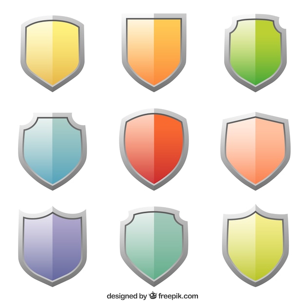 Vector colorful shields