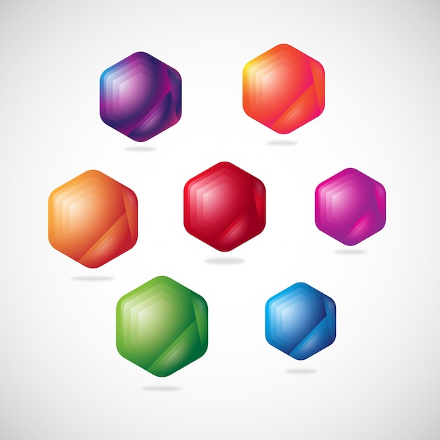 Colorful shining polygon