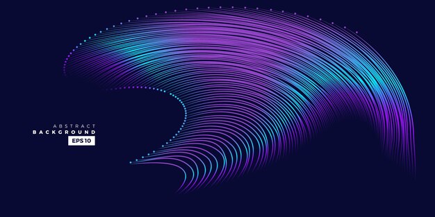 Vector colorful shiny line wave background