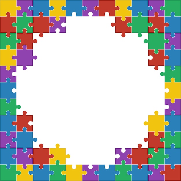 Colorful shiny puzzle vector illustration