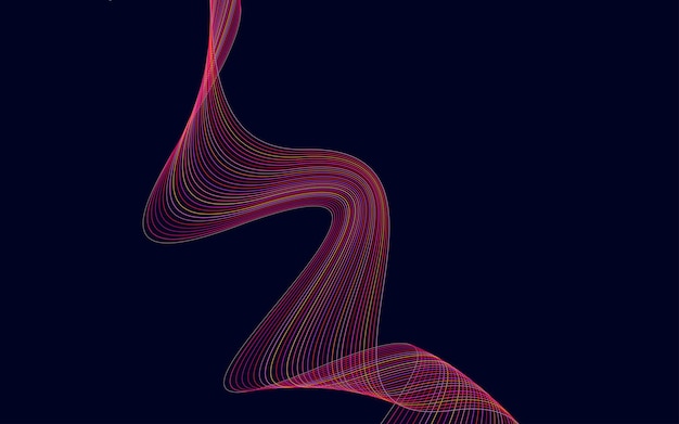 Vector colorful shiny wave with lines curved wavy line smooth stripe design element