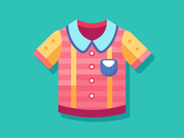 a colorful shirt with a blue and pink striped shirt with buttons on the front