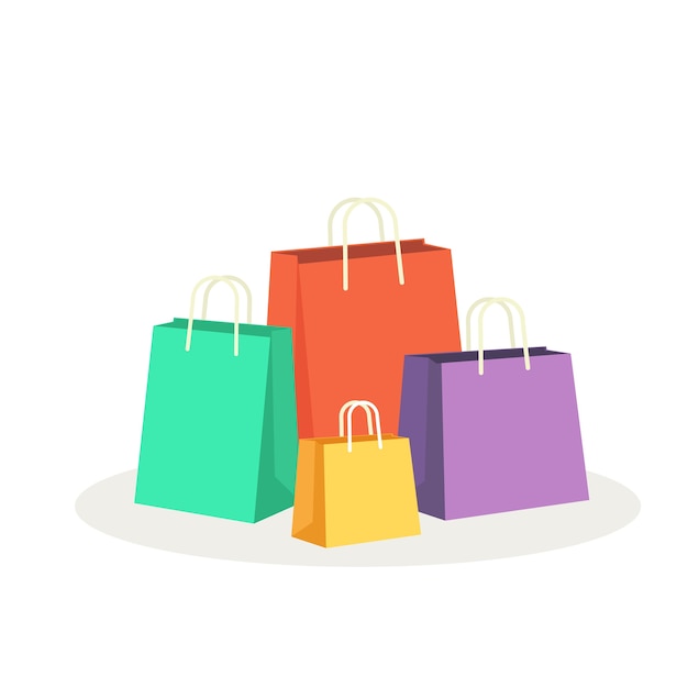 Colorful shopping bags vector illustration