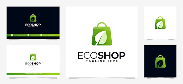 Colorful shopping logo, with bag and leaf concept