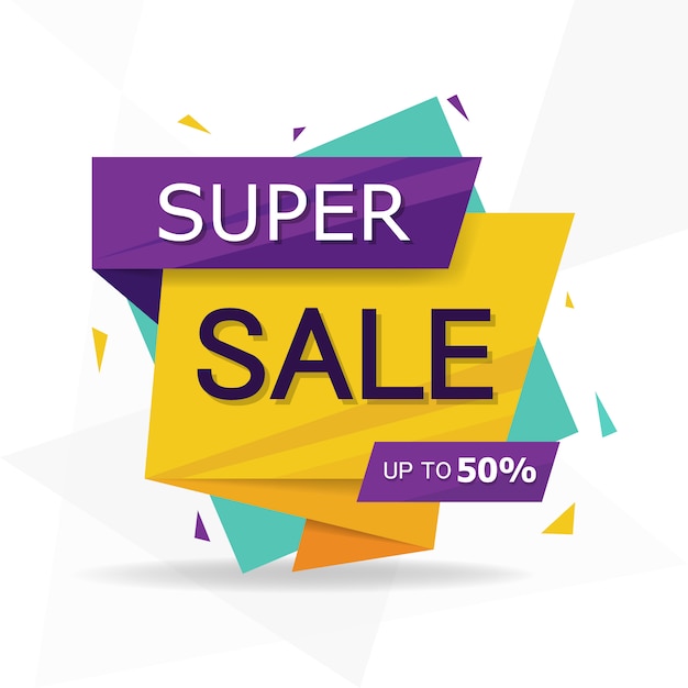 Colorful shopping sale banner template