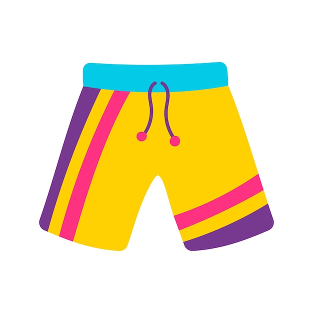 Colorful Shorts Icon In Flat Style