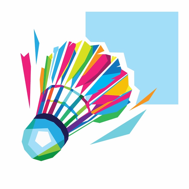 Vector colorful shuttlecock illustration