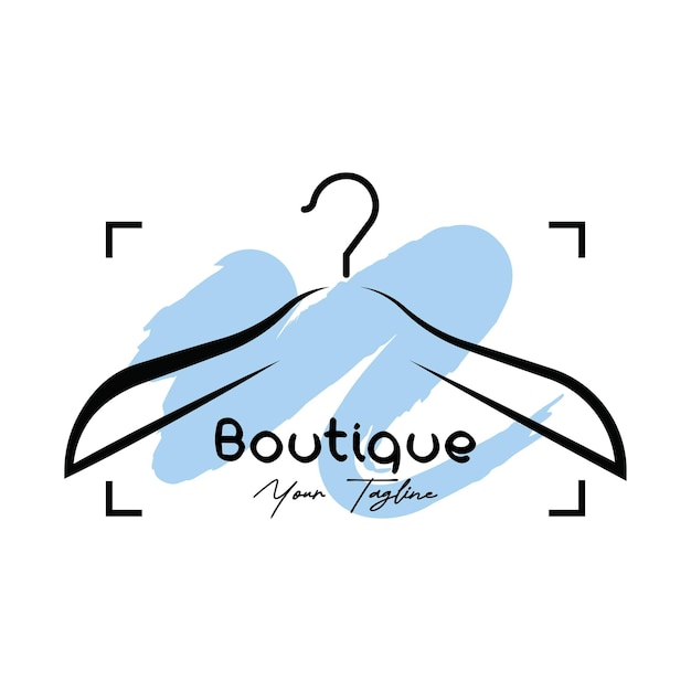 Vector colorful simple clothes hanger logo design with creative ideas