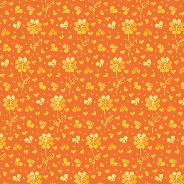 Colorful Small Scale Hand-Drawn Floral Vector Seamless Pattern. Retro 70s Style Nostalgic Fashion