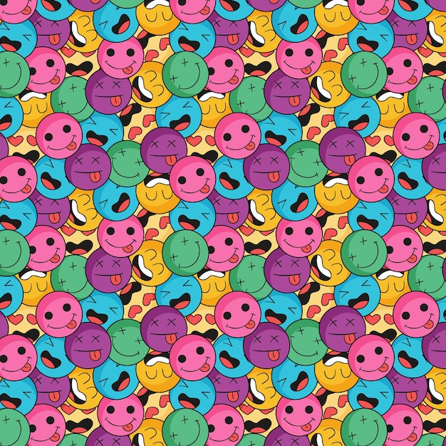 Vector colorful smile emoticons pattern