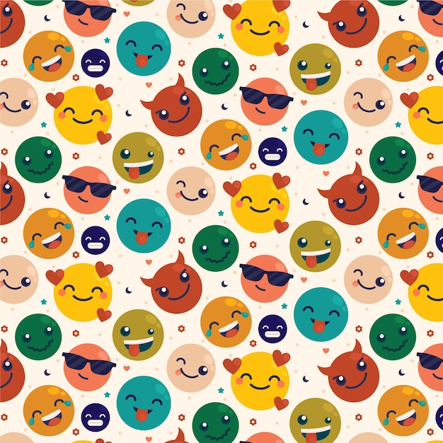 Vector colorful smile emoticons pattern