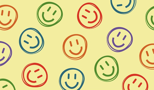 Colorful smile shapes pattern background vector design