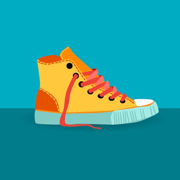 Colorful sneaker training shoe foot wear icon