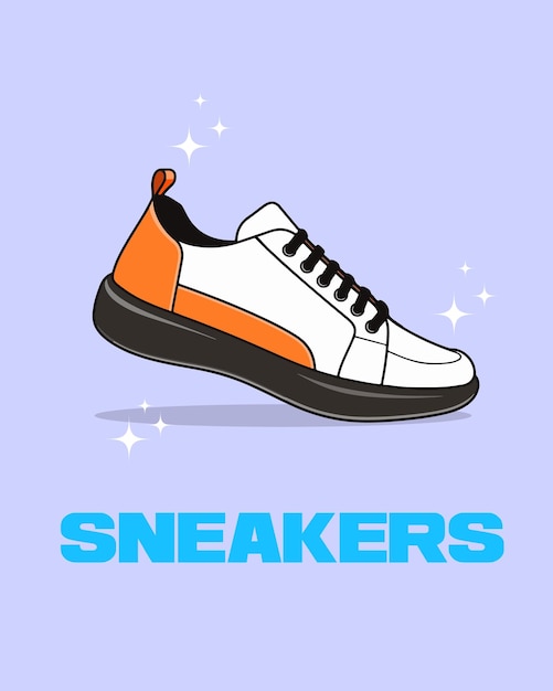 Colorful sneakers illustration