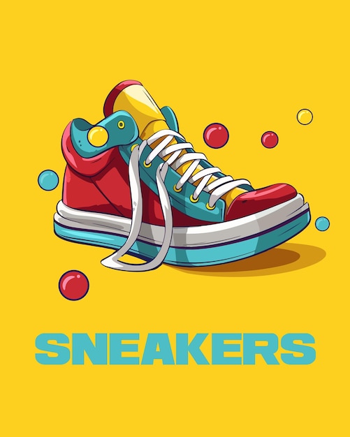 Vector colorful sneakers illustration