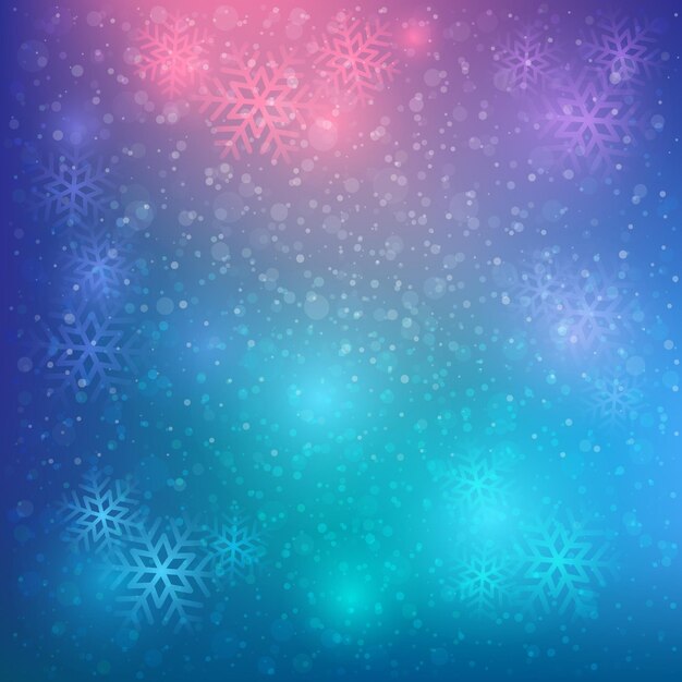 Vector colorful snow and stars background