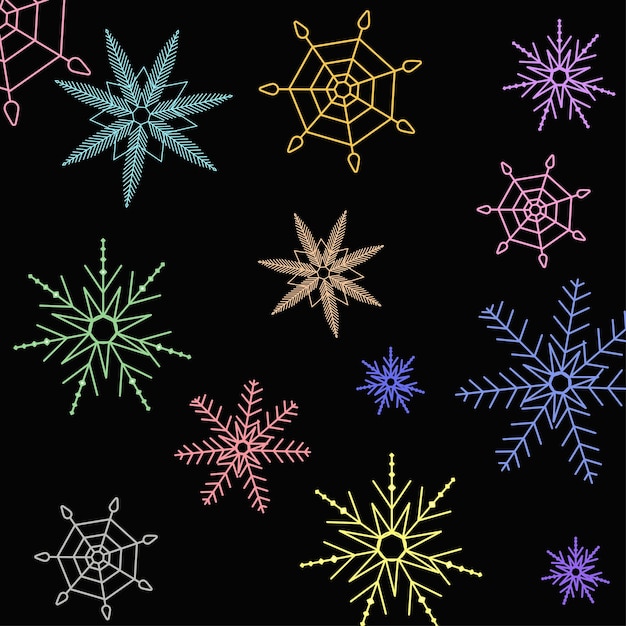 Colorful snowflake Pattern with snowflakes Winter background