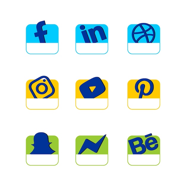 Vector colorful social media icons