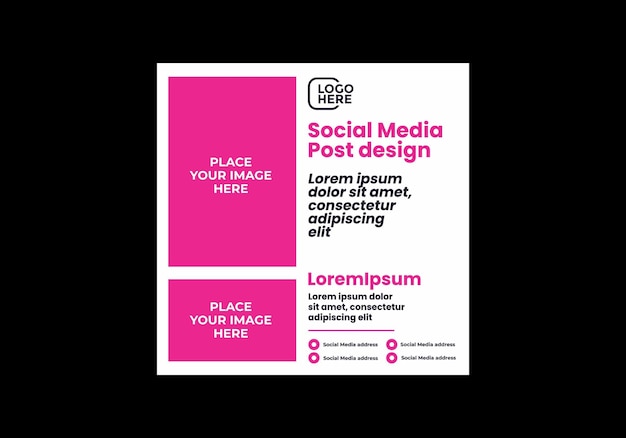 Vettore design colorato per post sui social media