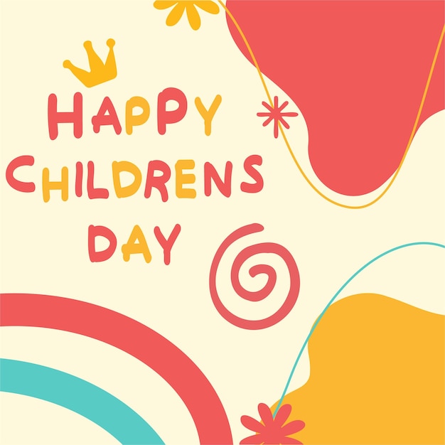 Vettore un colorato post sui social media happy children's day 6