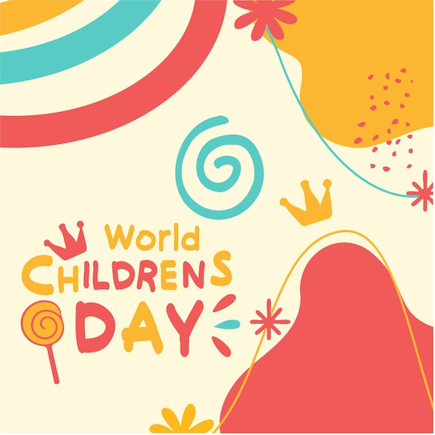 Vettore un colorato post sui social media happy children's day 6c