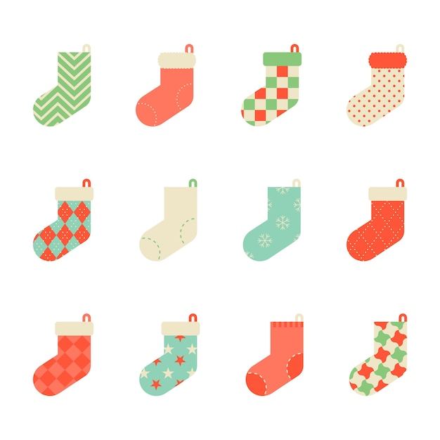 Colorful sock collection icon