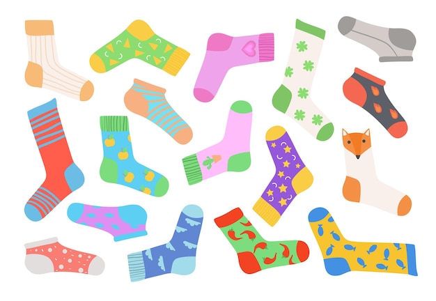 Vector colorful socks set