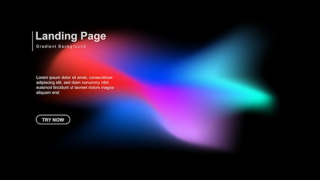 Colorful soft gradient shining background black background suitable for landing pages