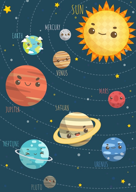 Colorful Solar System