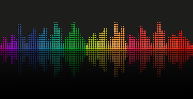 Colorful sound wave equalizer vector design