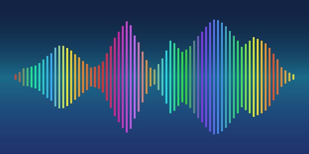 Vector colorful sound wave vector background