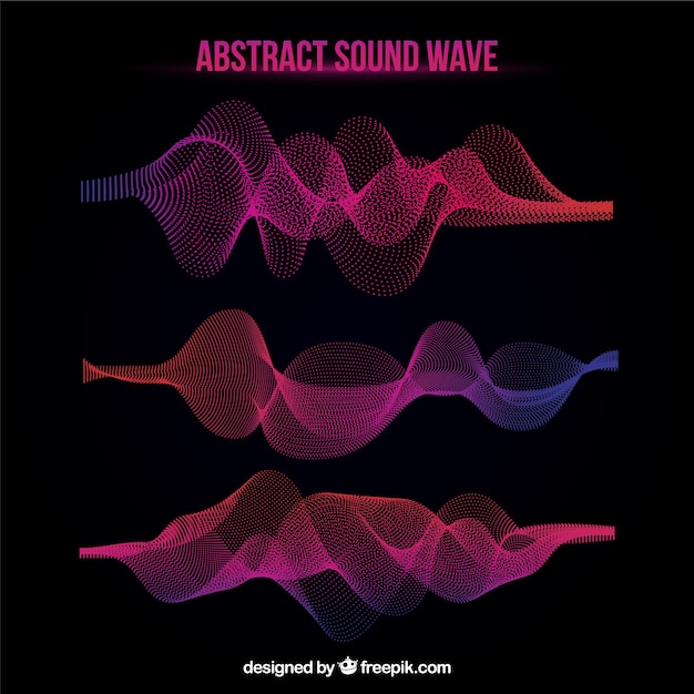 Colorful sound waves collection