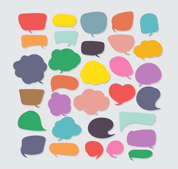 colorful speech bubble cut paper design template Vector illustration for your business presentation