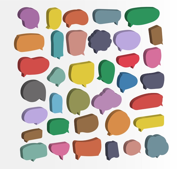 Colorful speech bubble cut paper design template vector