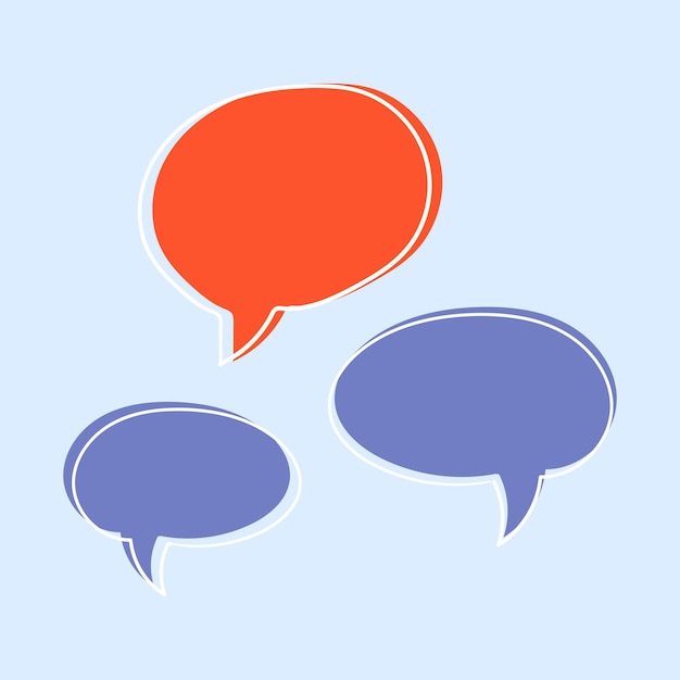colorful speech bubbles with different expressions