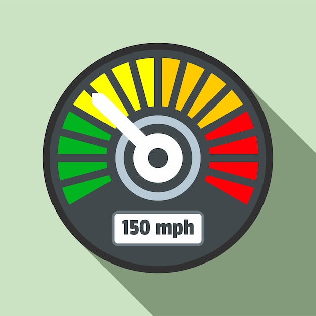 Colorful speedometer icon Flat illustration of colorful speedometer vector icon for web design