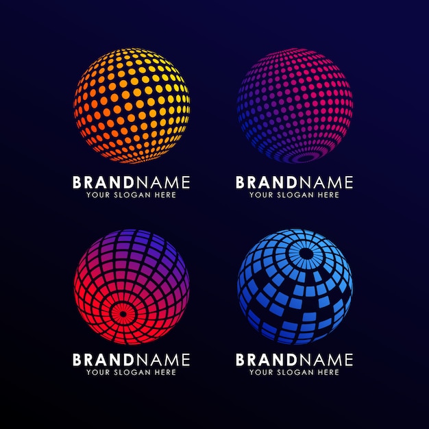 Colorful sphere logo template