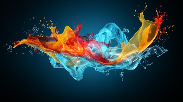 Vector a colorful splash of water with the word quot fire quot on it