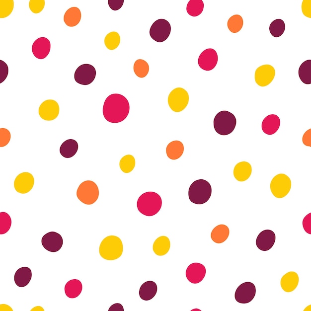 Colorful spots seamless pattern with white background.