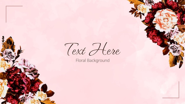 Vector colorful spring floral background template with elegant flowers