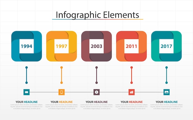 カラフルな広場のビジネスInfographics要素