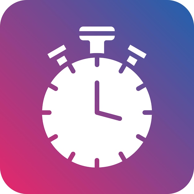 Vector a colorful square with a clock showing the time as 5  00