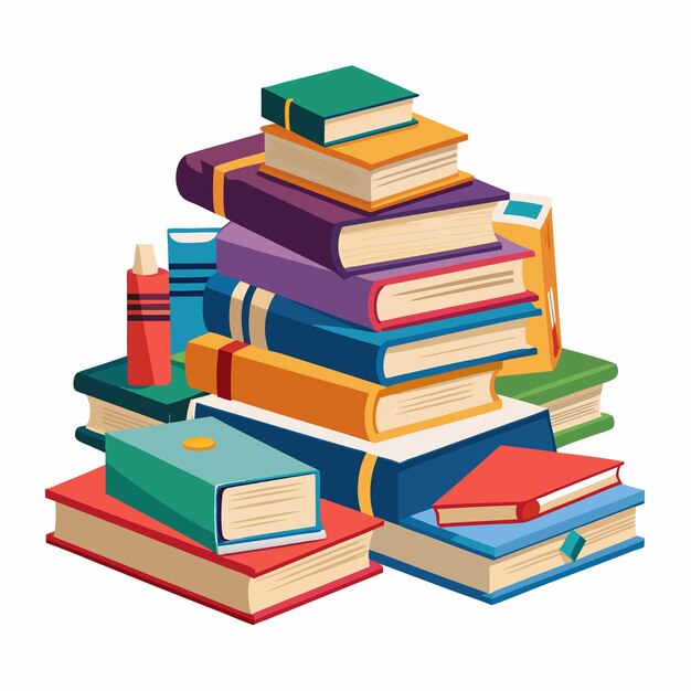 Vector colorful stack of books