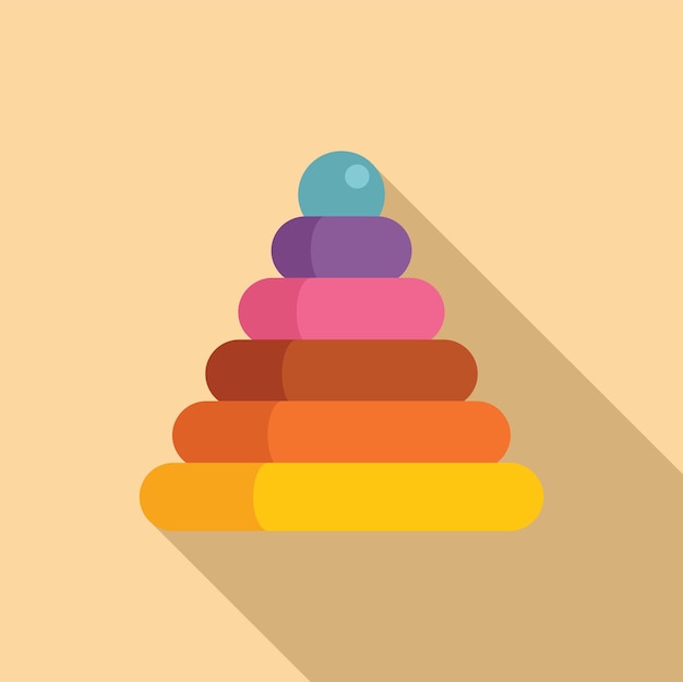 Colorful stacked rings toy illustration