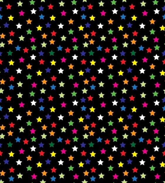 カラフルな星の抽象的なベクトル パターンの背景壁紙のラッピングやテキスタイルのデザイン テンプレート