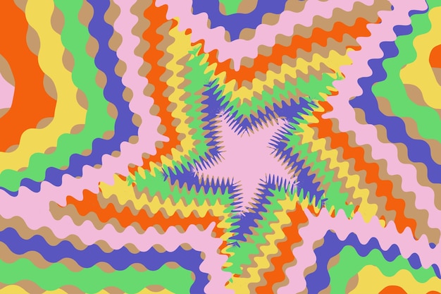 Vector colorful star groovy wavy background