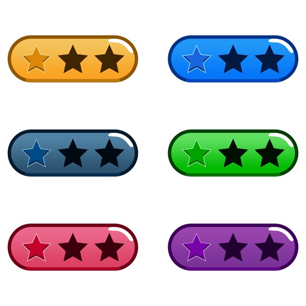 Colorful star icons achievement 2 game asset