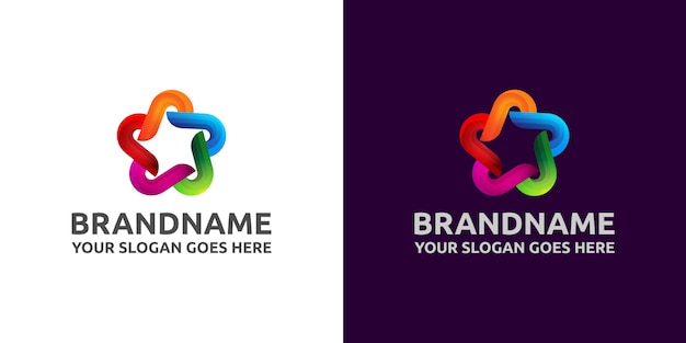 Colorful star logo business template